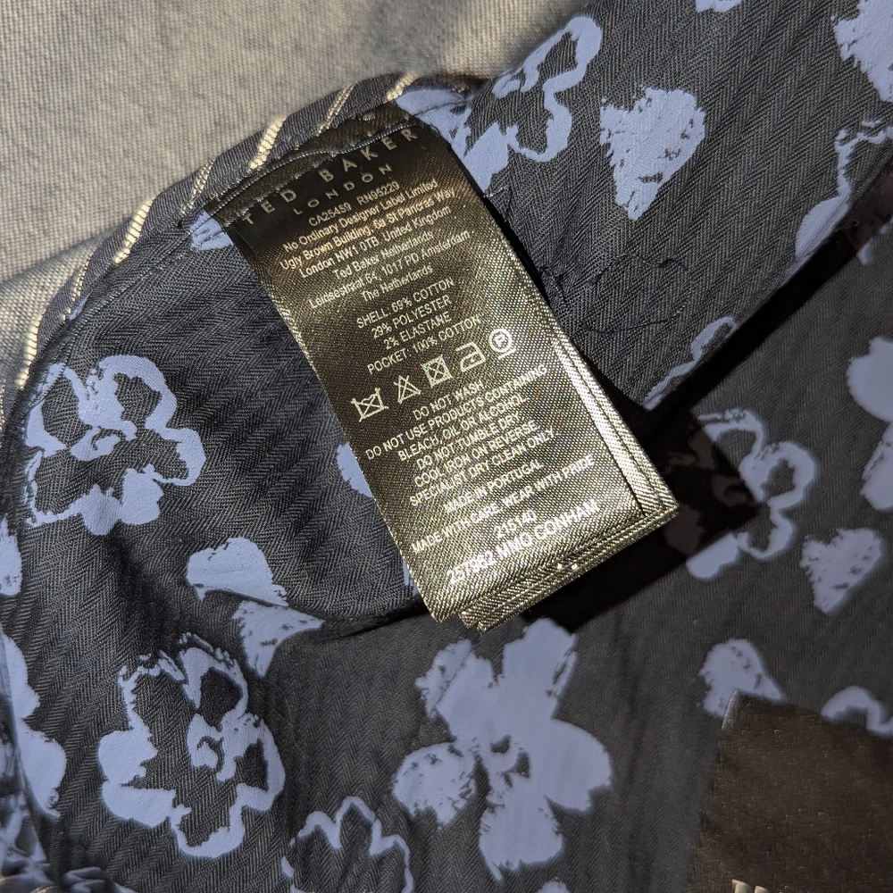 Ted Baker Conham Denim Blue Bomber Jacket - Size 7 (Large) - Retail Value $395 - Picture 9 of 10